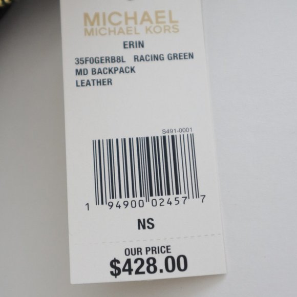Michael Kors Erin MD Studded Backpack Racing Green
